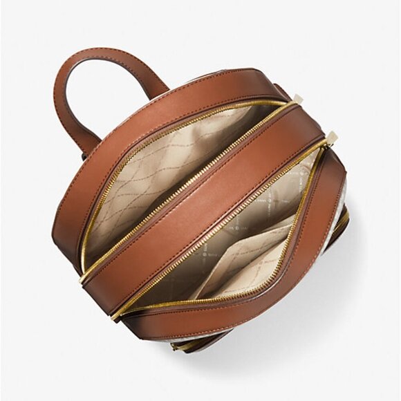 Michael Kors Jaycee Large Logo Backpack Vanilla Natural NWOT - Picture 2 of 4